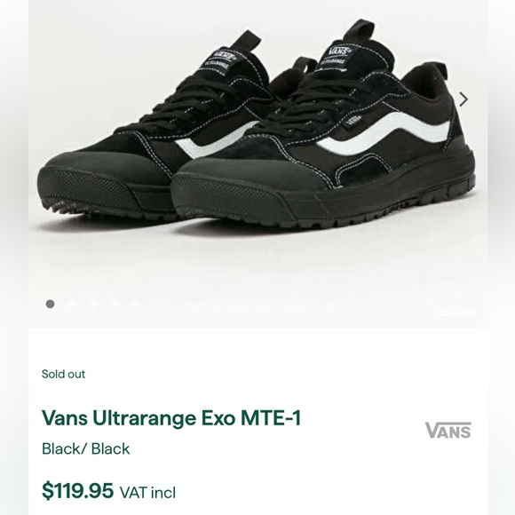 Vans UltraRange EXO MTE-1 Mountain Edition Black White All weather Sneakers M8 - Picture 14 of 14